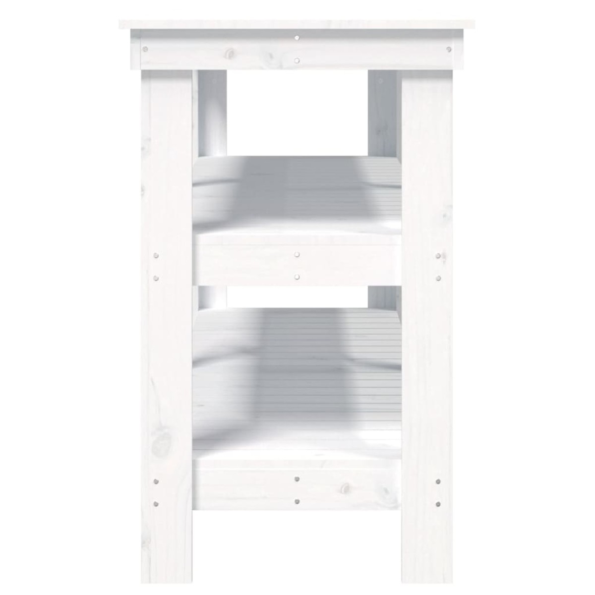 vidaXL Πάγκος Εργασίας Λευκός 142,5x50x80 εκ. από Μασίφ Ξύλο Πεύκου
