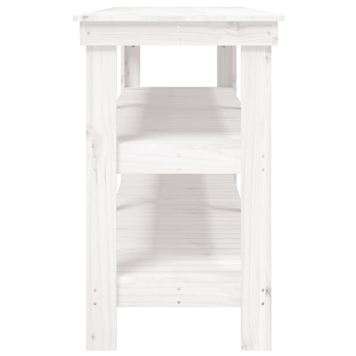 vidaXL Πάγκος Εργασίας Λευκός 181 x 50 x 80 εκ. από Μασίφ Ξύλο Πεύκου