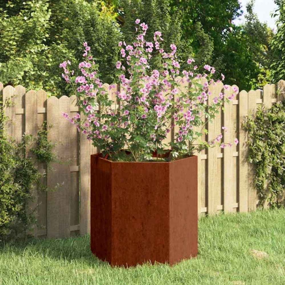 vidaXL Ζαρντινιέρα Σκουρ. 40 x 40 x 45 εκ. Ατσάλι Σκληρυθέν στον Αέρα