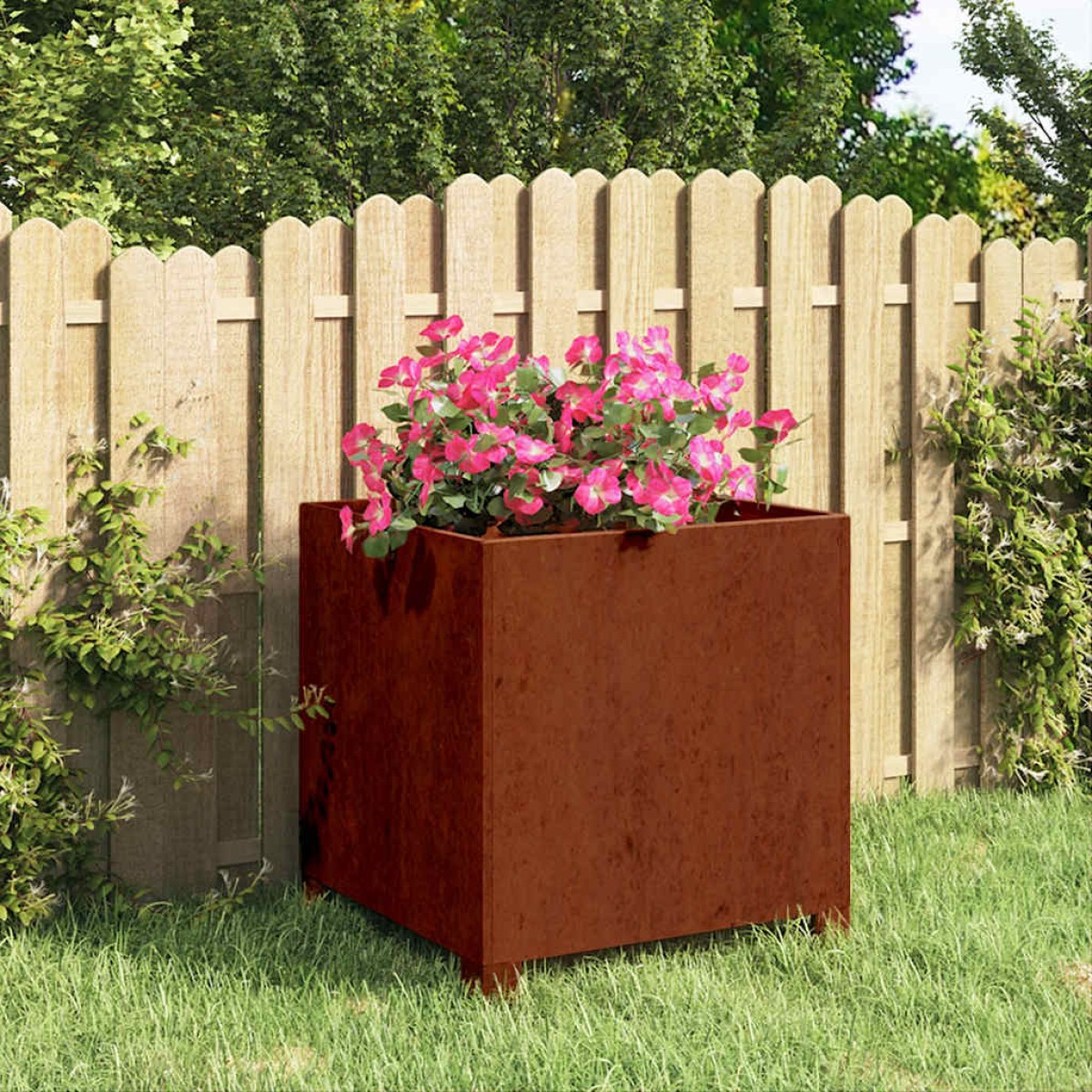 vidaXL Ζαρντινιέρα με Πόδια Σκουριασμ. 42x30x43 εκ. Ατσάλι από Κορτέν