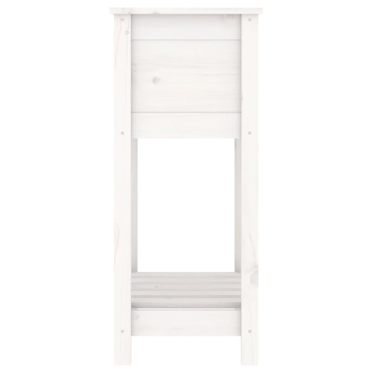vidaXL Ζαρντινιέρα με Ράφι Λευκή 54 x 34,5 x 81 εκ. Μασίφ Ξύλο Πεύκου