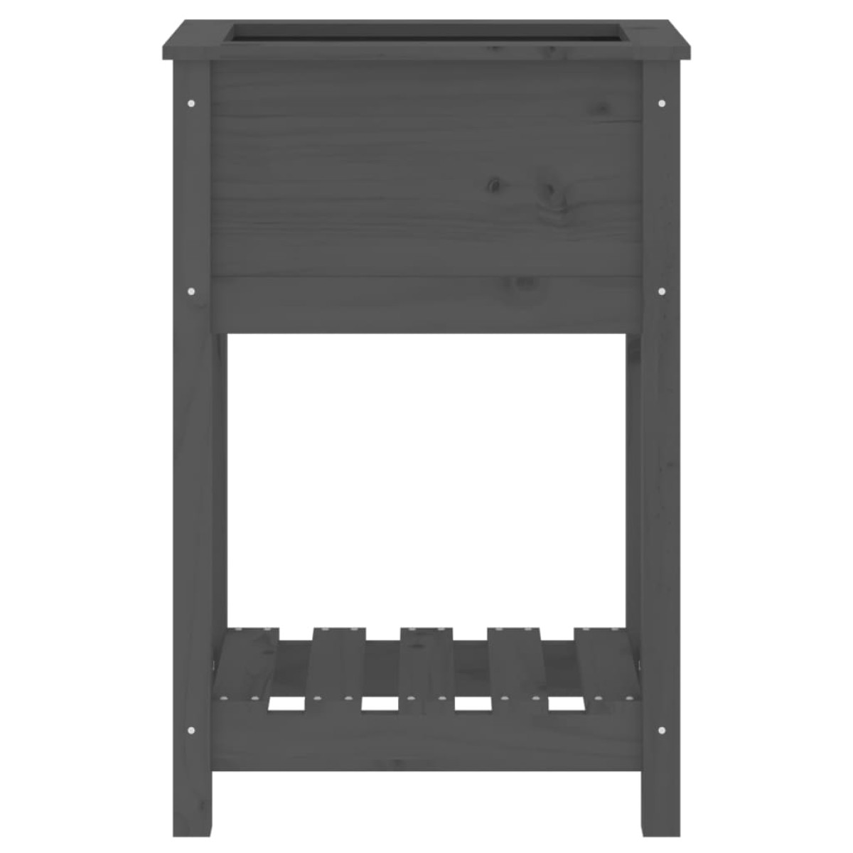 vidaXL Ζαρντινιέρα με Ράφι Γκρι 54x34,5x81 εκ. Μασίφ Ξύλο Πεύκου
