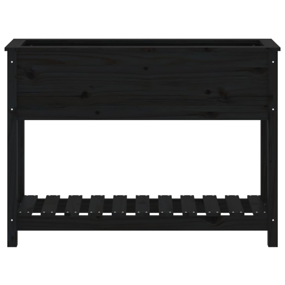 vidaXL Ζαρντινιέρα με Ράφι Μαύρη 111,5x34,5x81 εκ. Μασίφ Ξύλο Πεύκου