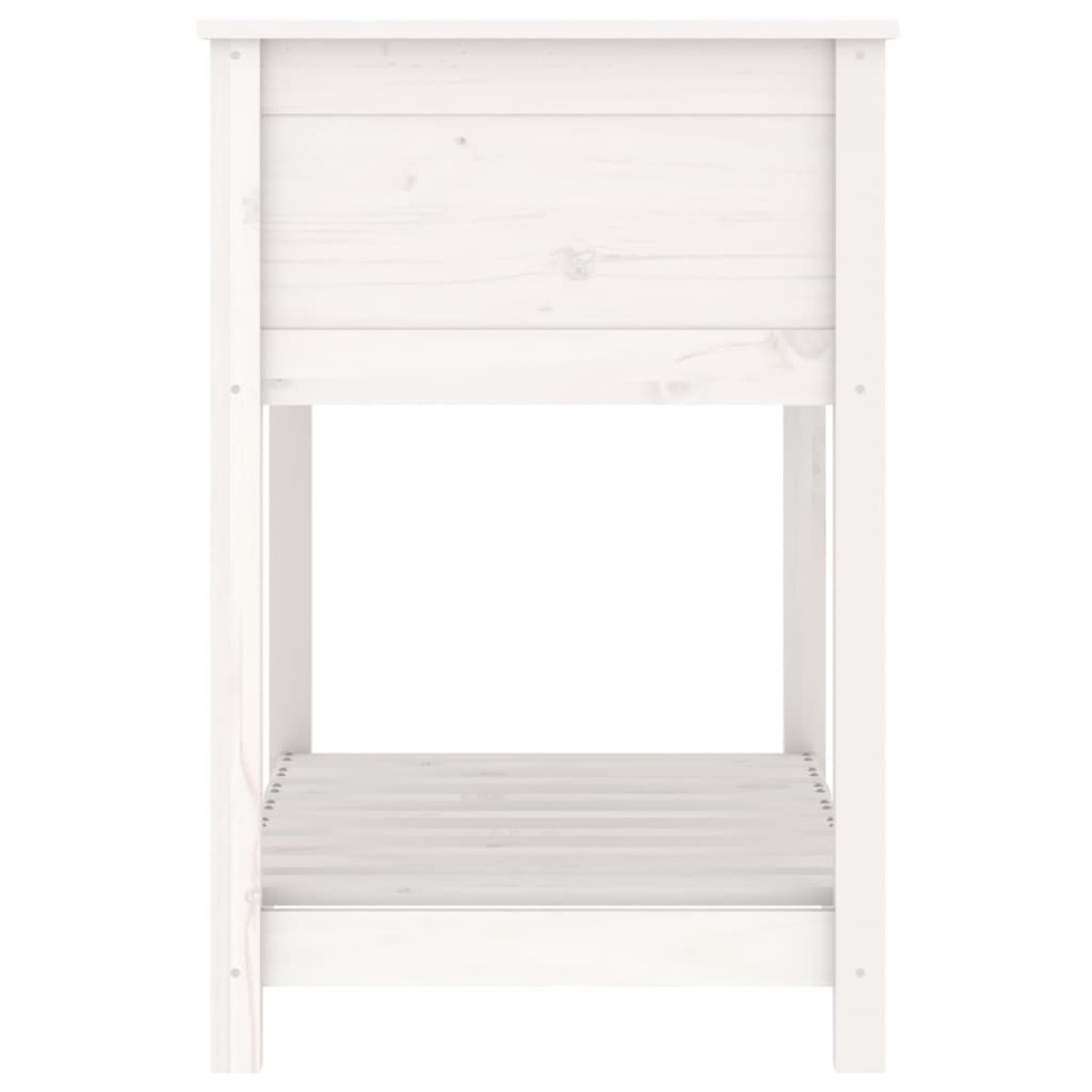 vidaXL Ζαρντινιέρα με Ράφι Λευκή 82,5x54x81 εκ. Μασίφ Ξύλο Πεύκου