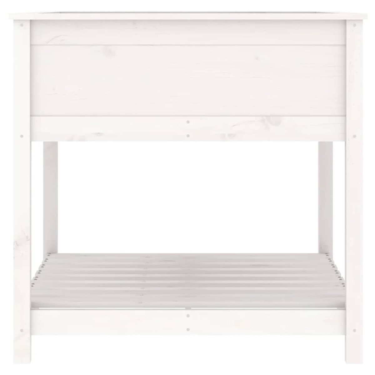vidaXL Ζαρντινιέρα με Ράφι Λευκή 82,5x82,5x81 εκ. Μασίφ Ξύλο Πεύκου