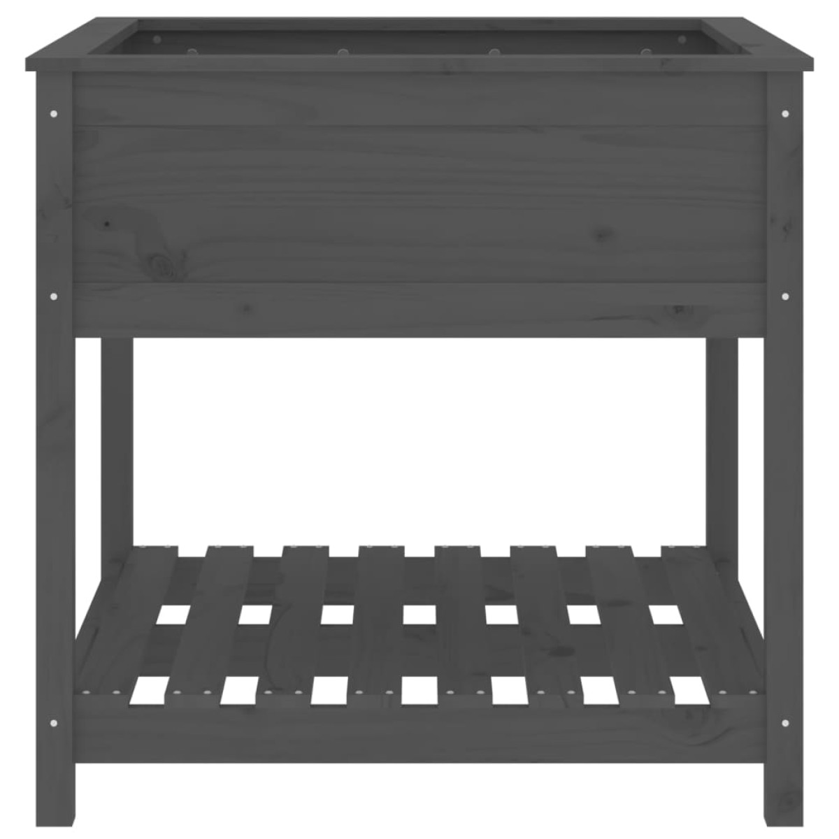 vidaXL Ζαρντινιέρα με Ράφι Γκρι 82,5x82,5x81 εκ. Μασίφ Ξύλο Πεύκου