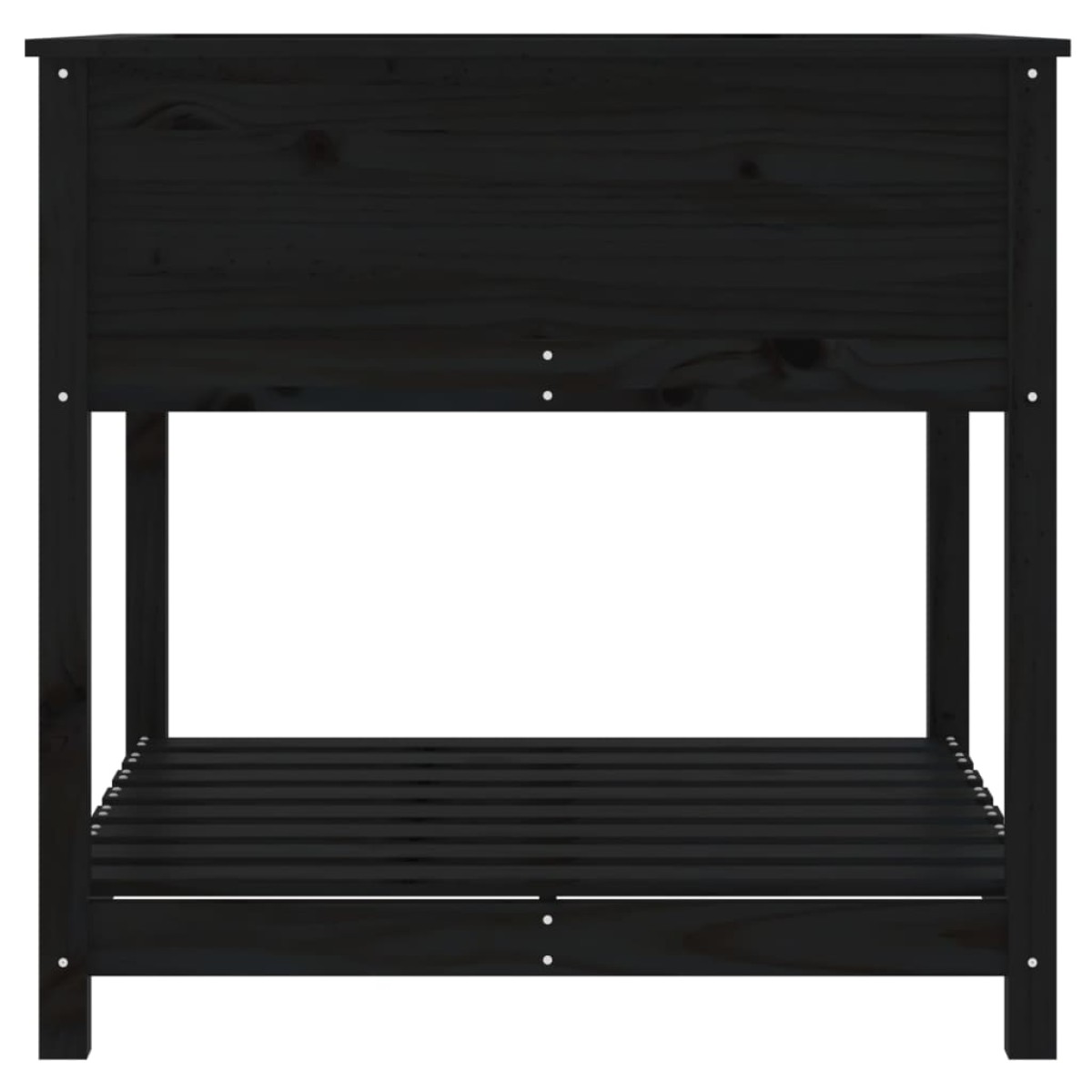 vidaXL Ζαρντινιέρα με Ράφι Μαύρη 82,5x82,5x81 εκ. Μασίφ Ξύλο Πεύκου