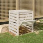vidaXL Κομποστοποιητής Λευκός 63,5x63,5x77,5 εκ. από Μασίφ Ξύλο Πεύκου