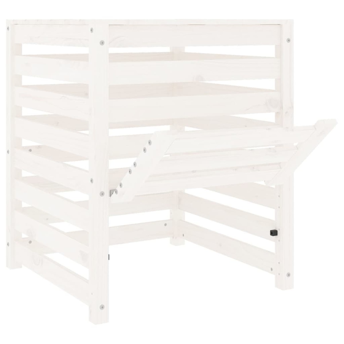 vidaXL Κομποστοποιητής Λευκός 63,5x63,5x77,5 εκ. από Μασίφ Ξύλο Πεύκου