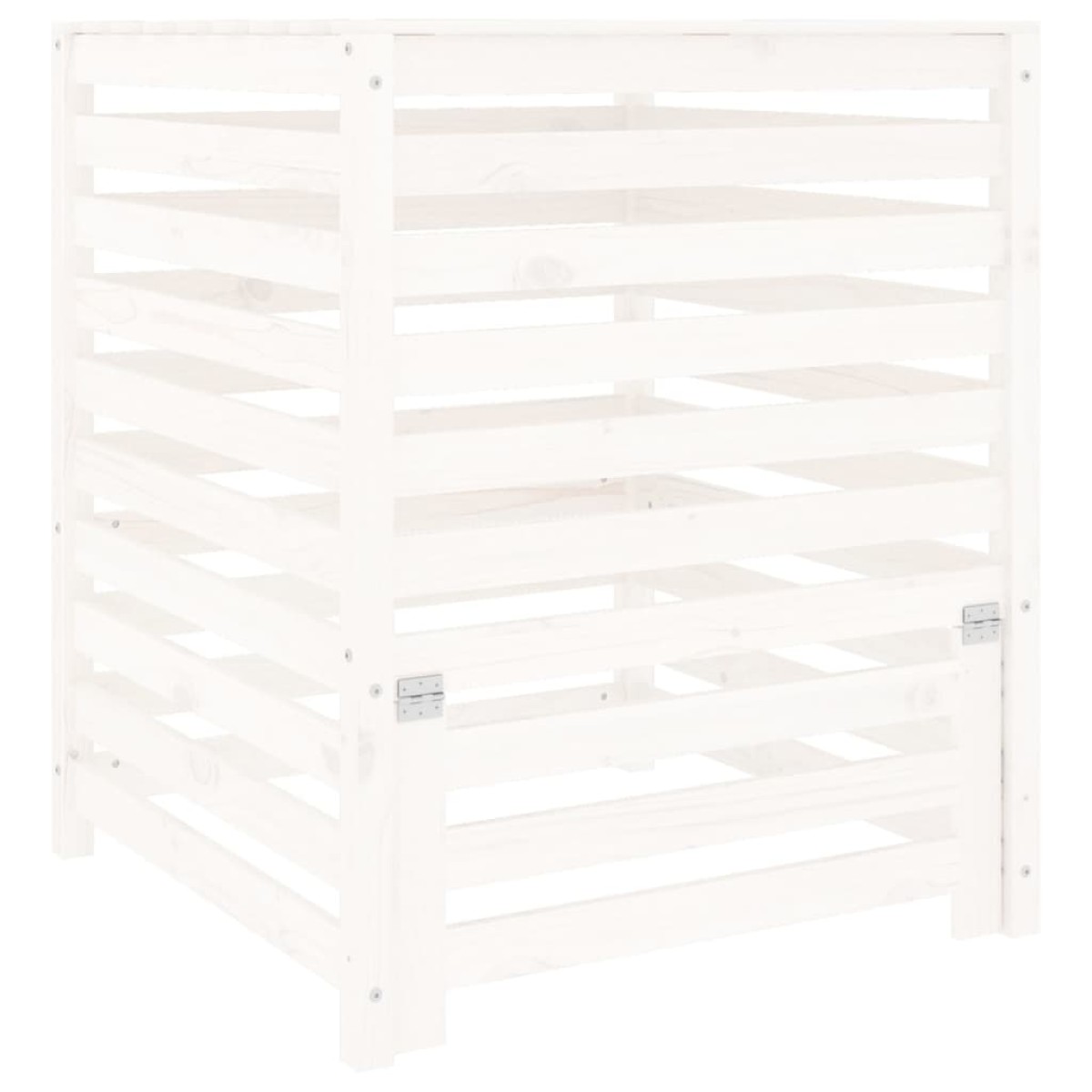 vidaXL Κομποστοποιητής Λευκός 82,5x82,5x99,5 εκ. από Μασίφ Ξύλο Πεύκου