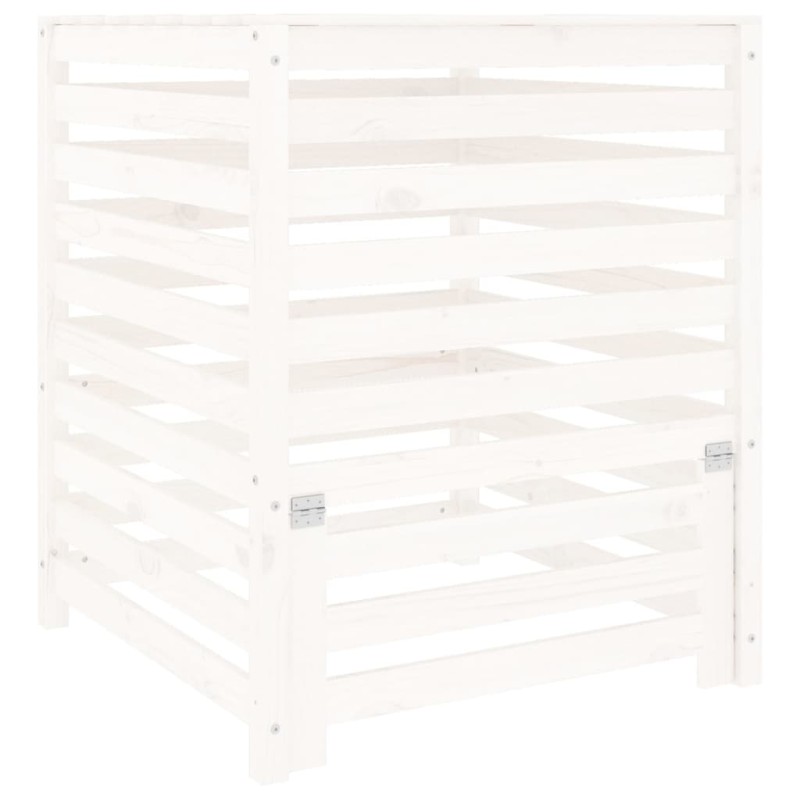 vidaXL Κομποστοποιητής Λευκός 82,5x82,5x99,5 εκ. από Μασίφ Ξύλο Πεύκου