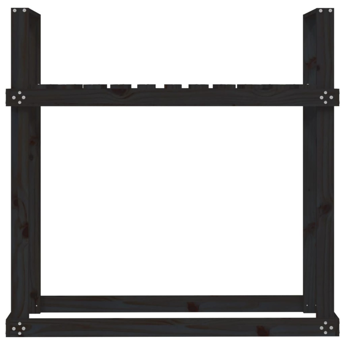 vidaXL Ραφιέρα Καυσόξυλων Μαύρο 110x35x108,5 εκ. από Μασίφ Ξύλο Πεύκου