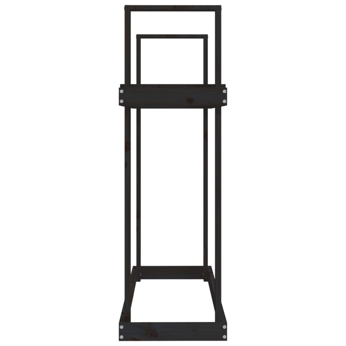 vidaXL Ραφιέρα Καυσόξυλων Μαύρο 110x35x108,5 εκ. από Μασίφ Ξύλο Πεύκου