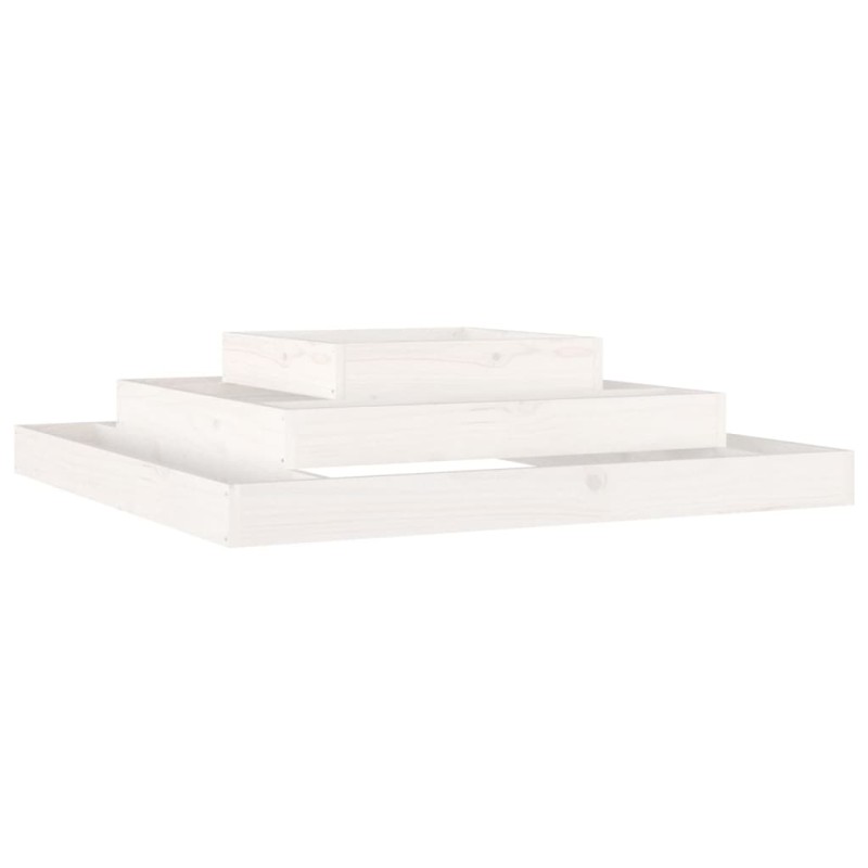 vidaXL Ζαρντινιέρα Λευκή 110 x 110 x 27 εκ. από Μασίφ Ξύλο Πεύκου