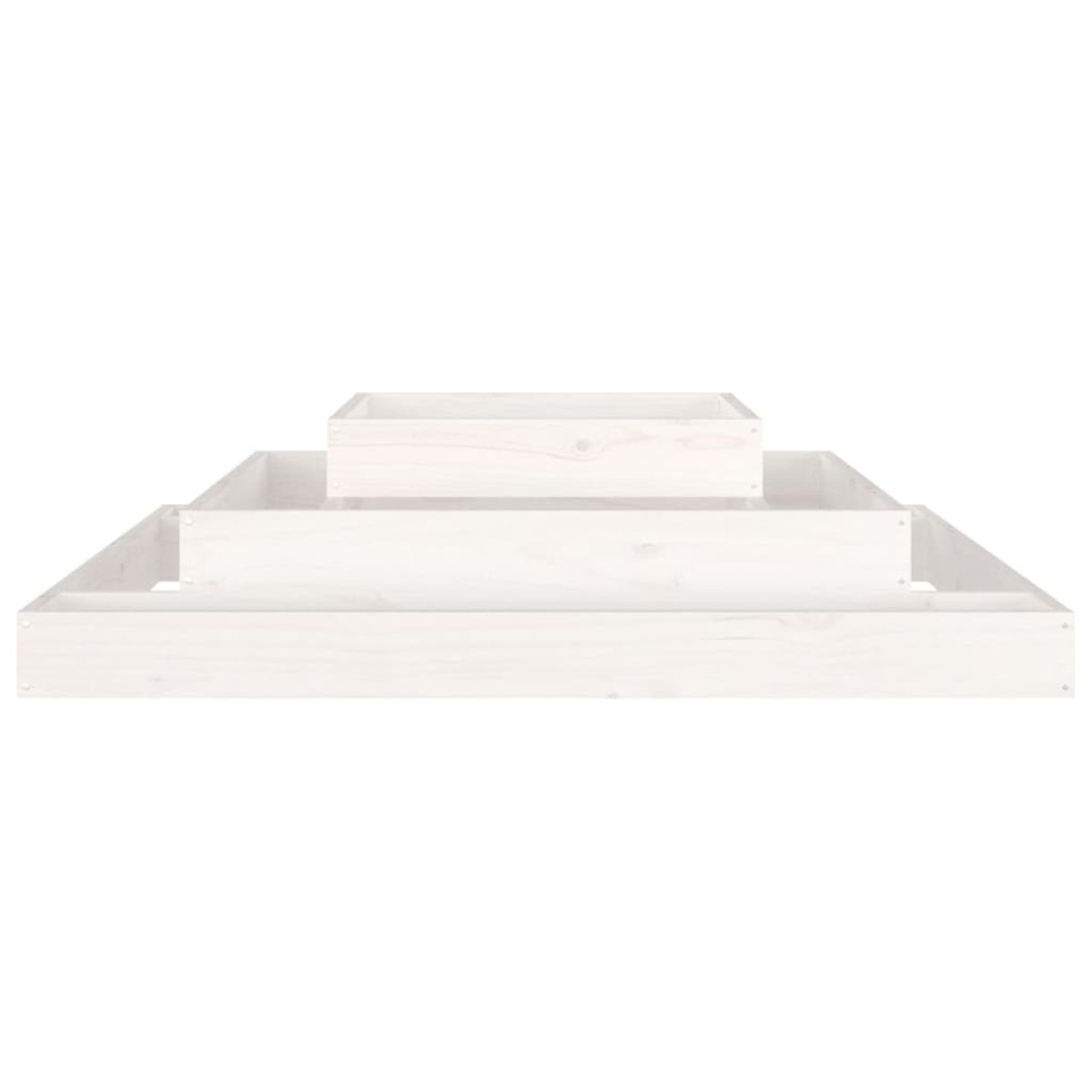 vidaXL Ζαρντινιέρα Λευκή 110 x 110 x 27 εκ. από Μασίφ Ξύλο Πεύκου