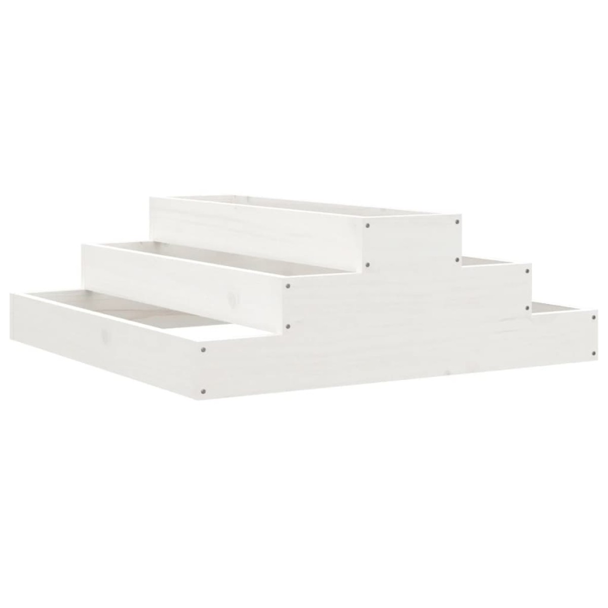 vidaXL Ζαρντινιέρα Λευκή 80 x 80 x 27 εκ. από Μασίφ Ξύλο Πεύκου