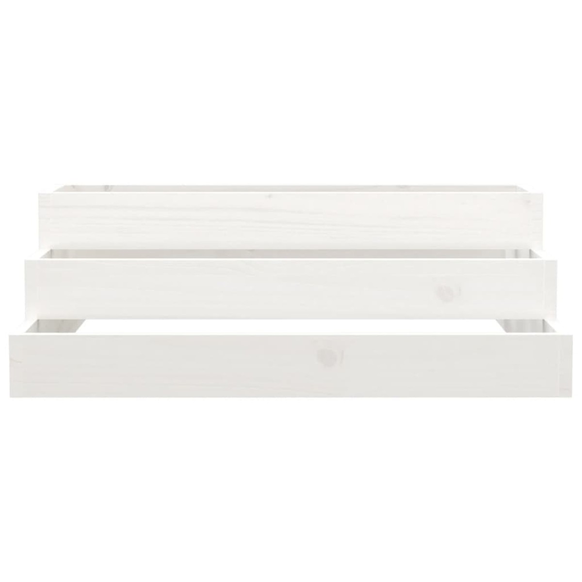 vidaXL Ζαρντινιέρα Λευκή 80 x 80 x 27 εκ. από Μασίφ Ξύλο Πεύκου