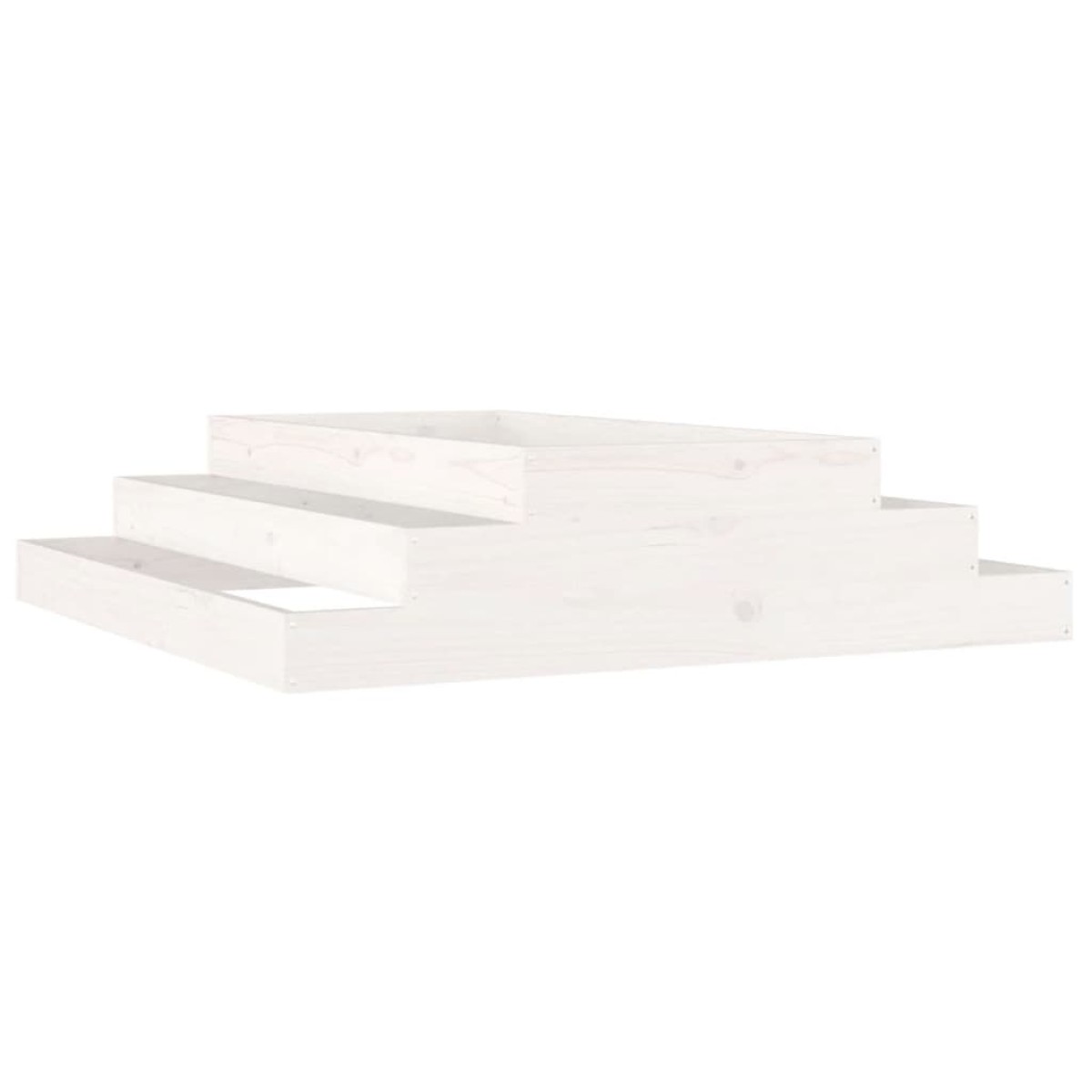 vidaXL Ζαρντινιέρα Λευκή 110 x 110 x 27 εκ. από Μασίφ Ξύλο Πεύκου