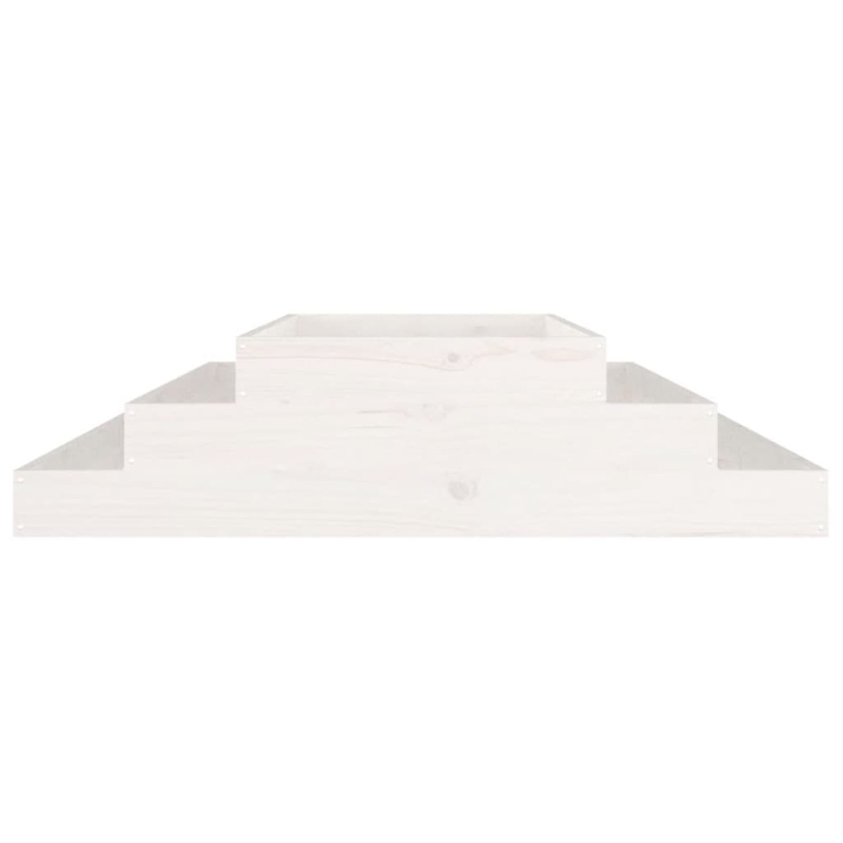vidaXL Ζαρντινιέρα Λευκή 110 x 110 x 27 εκ. από Μασίφ Ξύλο Πεύκου