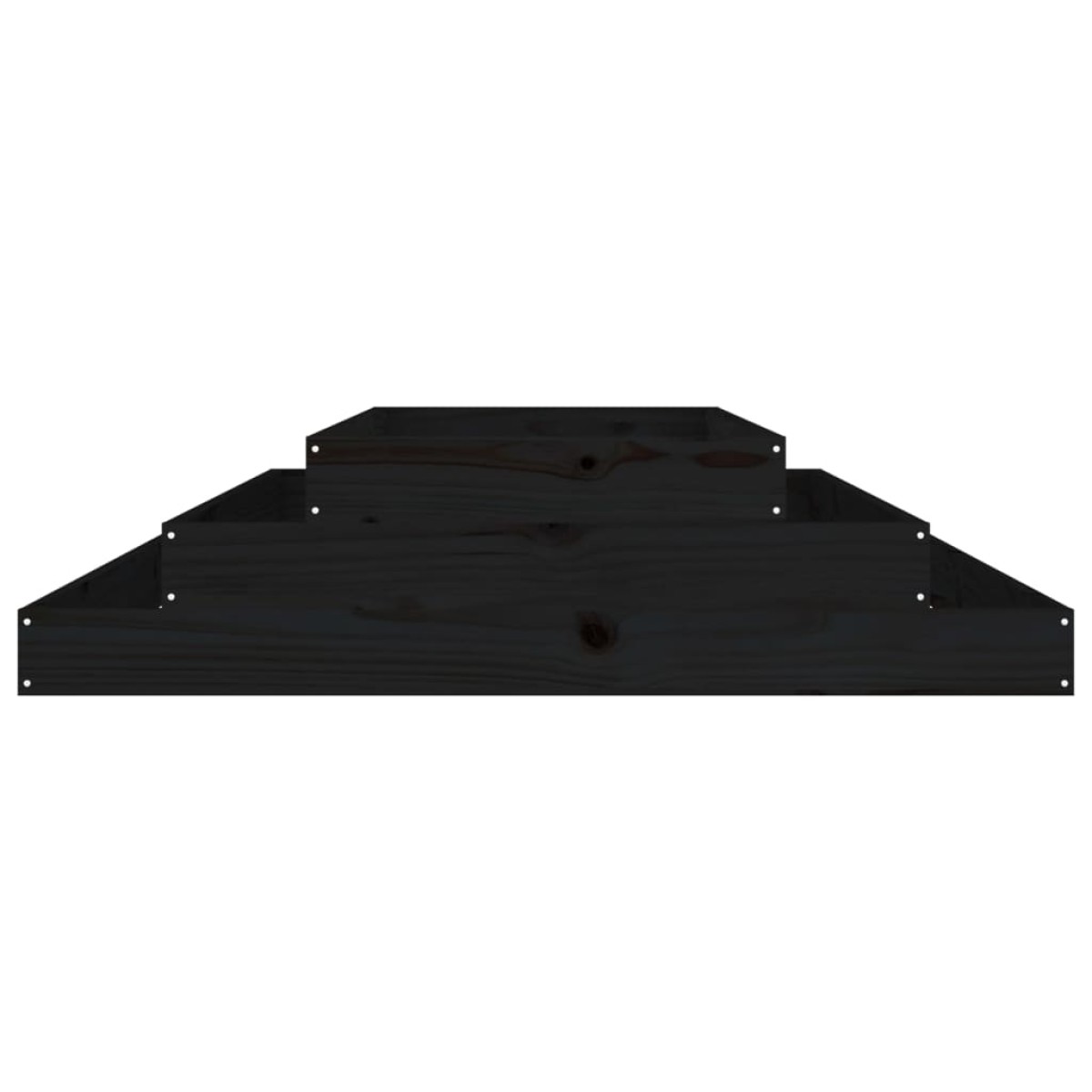 vidaXL Ζαρντινιέρα Μαύρη 110 x 110 x 27 εκ. από Μασίφ Ξύλο Πεύκου