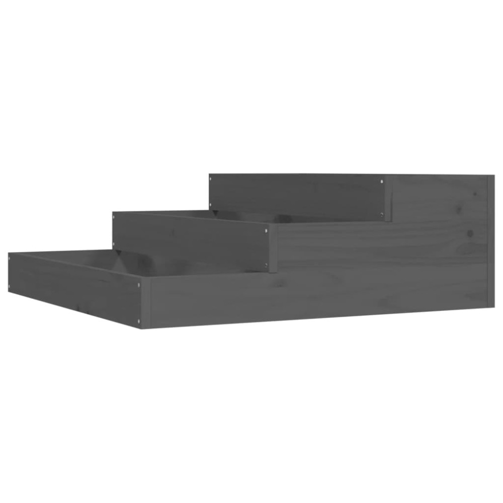 vidaXL Ζαρντινιέρα Γκρι 78 x 78 x 27 εκ. από Μασίφ Ξύλο Πεύκου