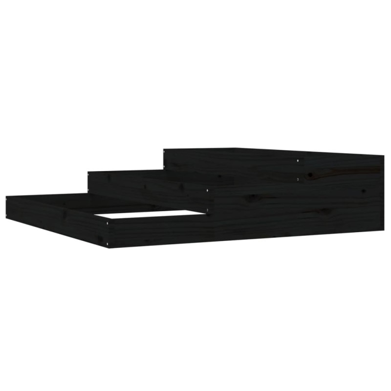vidaXL Ζαρντινιέρα Μαύρο 107 x 107 x 27 εκ. από Μασίφ Ξύλο Πεύκου