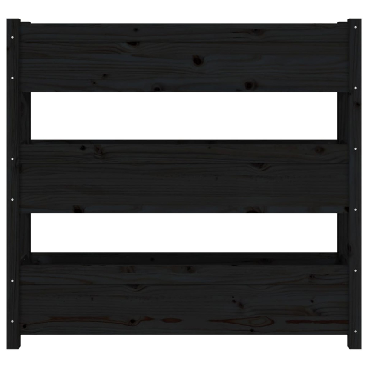 vidaXL Ζαρντινιέρα 112 x 25 x 104,5 εκ. Μαύρο από Μασίφ Ξύλο Πεύκου