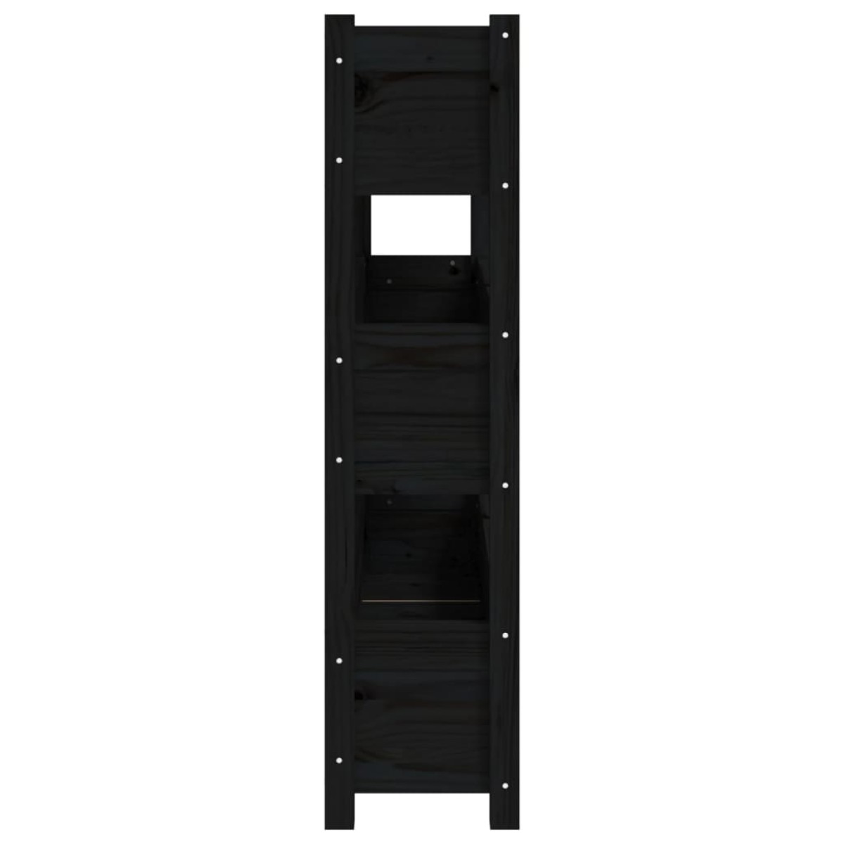 vidaXL Ζαρντινιέρα 112 x 25 x 104,5 εκ. Μαύρο από Μασίφ Ξύλο Πεύκου