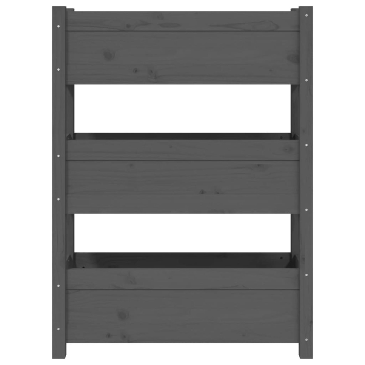 vidaXL Ζαρντινιέρα Γκρι 77x25x104,5 εκ. από Μασίφ Ξύλο Πεύκου