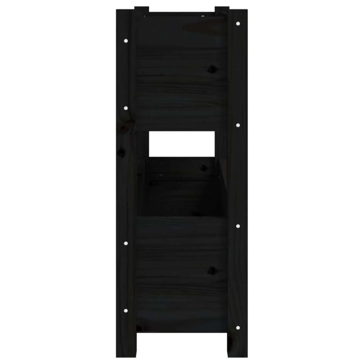 vidaXL Ζαρντινιέρα Γκρι 77 x 25 x 66 εκ. Μαύρο από Μασίφ Ξύλο Πεύκου