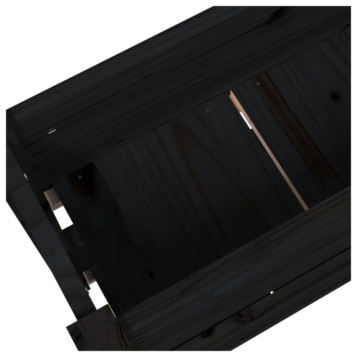 vidaXL Ζαρντινιέρα Γκρι 77 x 25 x 66 εκ. Μαύρο από Μασίφ Ξύλο Πεύκου