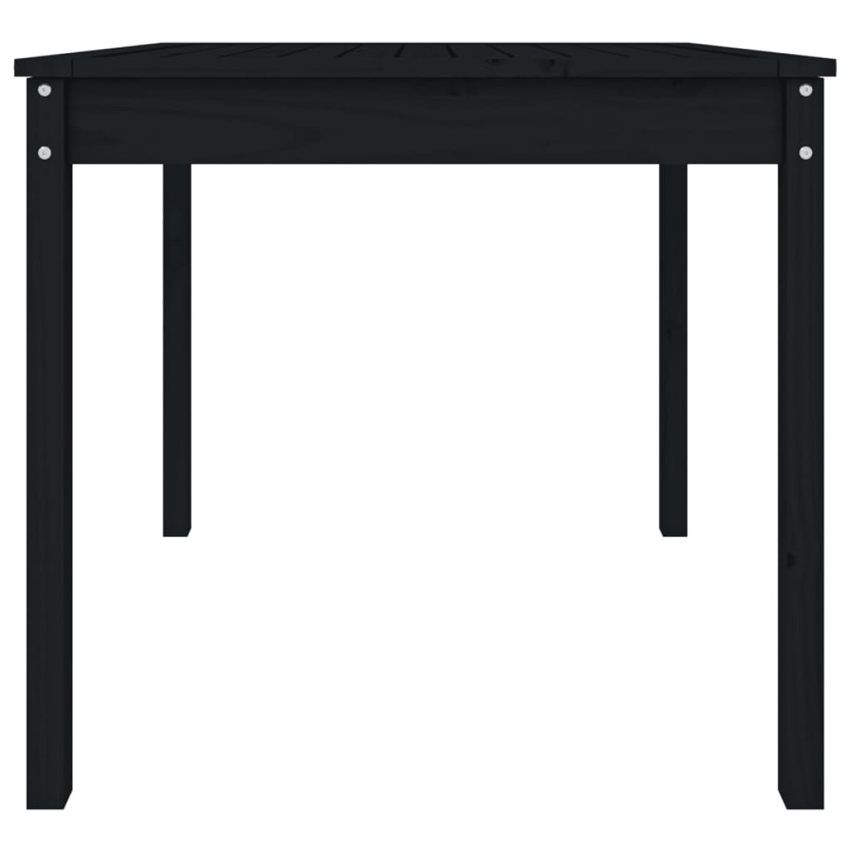 vidaXL Τραπέζι Κήπου Μαύρο 82,5x82,5x76 εκ. από Μασίφ Ξύλο Πεύκου
