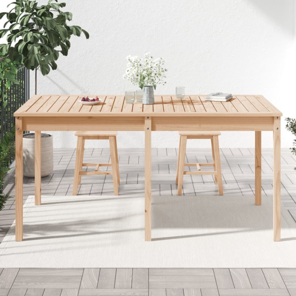 vidaXL Τραπέζι Κήπου 159 x 82,5 x 76 εκ. από Μασίφ Ξύλο Πεύκου