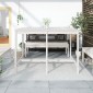 vidaXL Τραπέζι Κήπου Λευκό 159,5x82,5x110 εκ. από Μασίφ Ξύλο Πεύκου