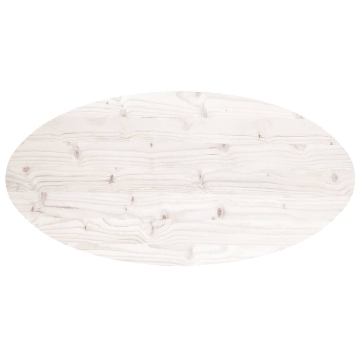 vidaXL Επιφάνεια Τραπεζιού Οβάλ Λευκή 110x55x2,5 εκ. Μασίφ Ξύλο Πεύκου
