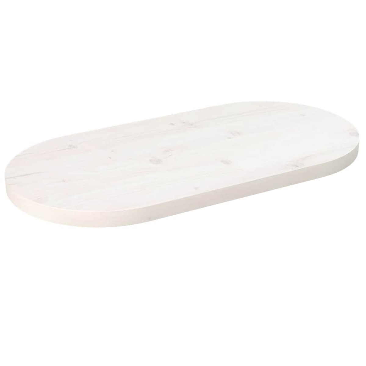 vidaXL Επιφάνεια Τραπεζιού Οβάλ Λευκή 60x30x2,5 εκ. Μασίφ Ξύλο Πεύκου