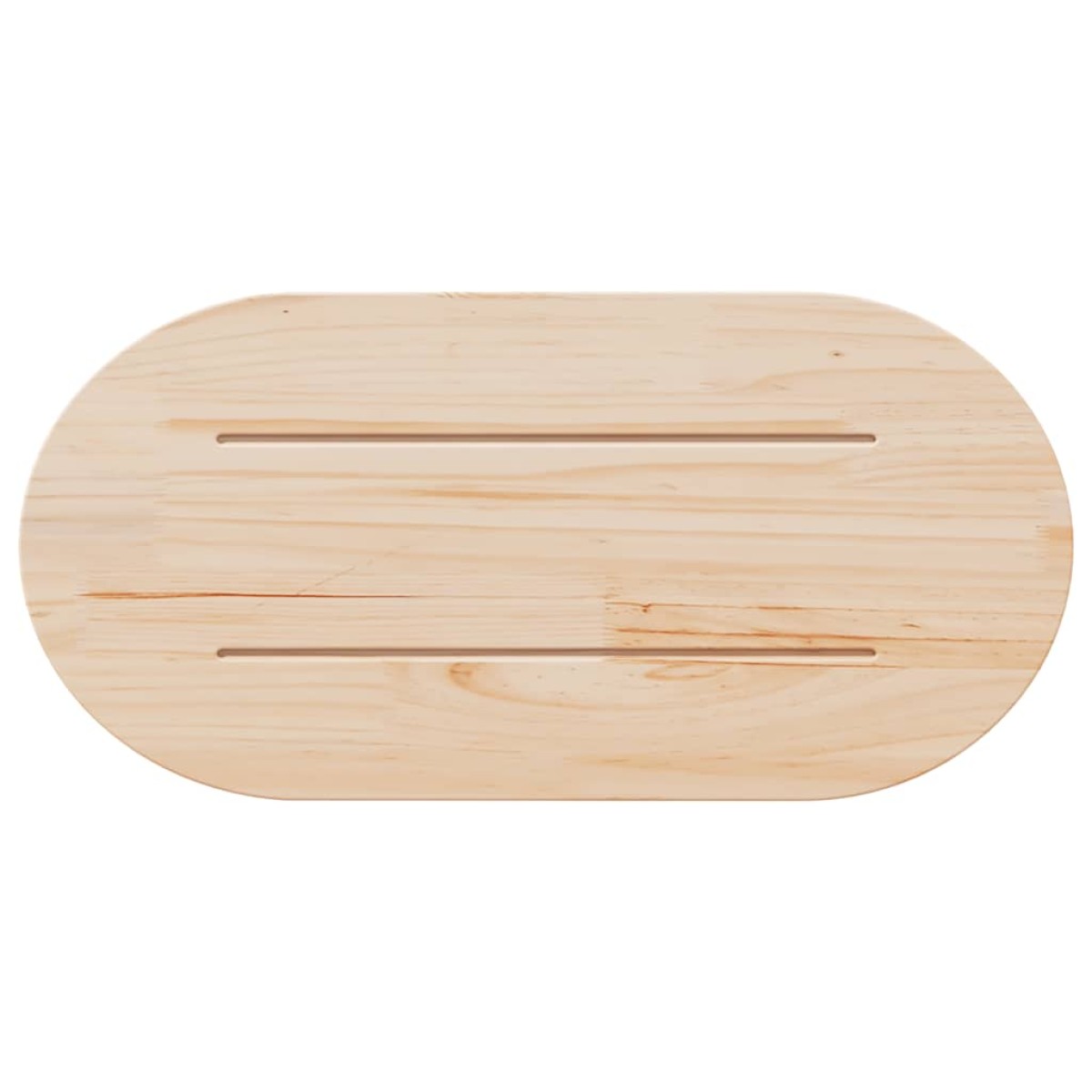 vidaXL Επιφάνεια Τραπεζιού Οβάλ Λευκή 70x35x2,5 εκ. Μασίφ Ξύλο Πεύκου