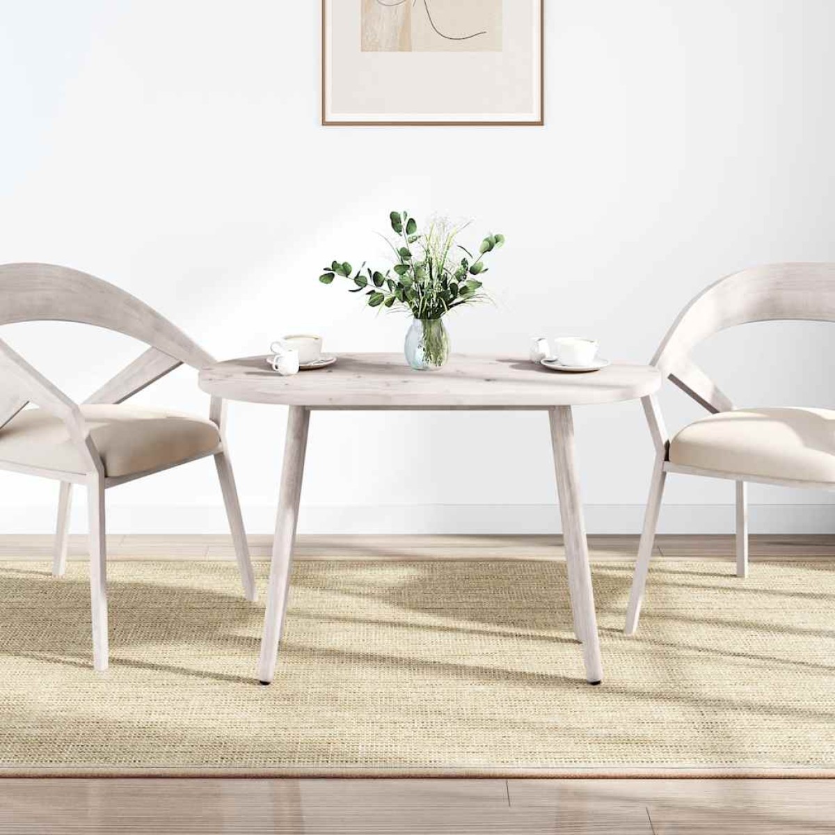 vidaXL Επιφάνεια Τραπεζιού Οβάλ Λευκή 100x50x2,5 εκ. Μασίφ Ξύλο Πεύκου