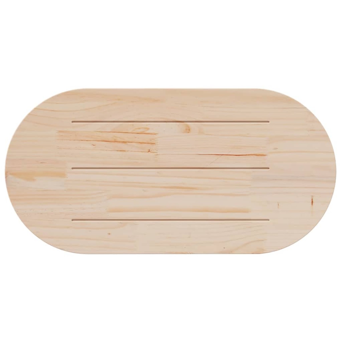 vidaXL Επιφάνεια Τραπεζιού Οβάλ Λευκή 100x50x2,5 εκ. Μασίφ Ξύλο Πεύκου