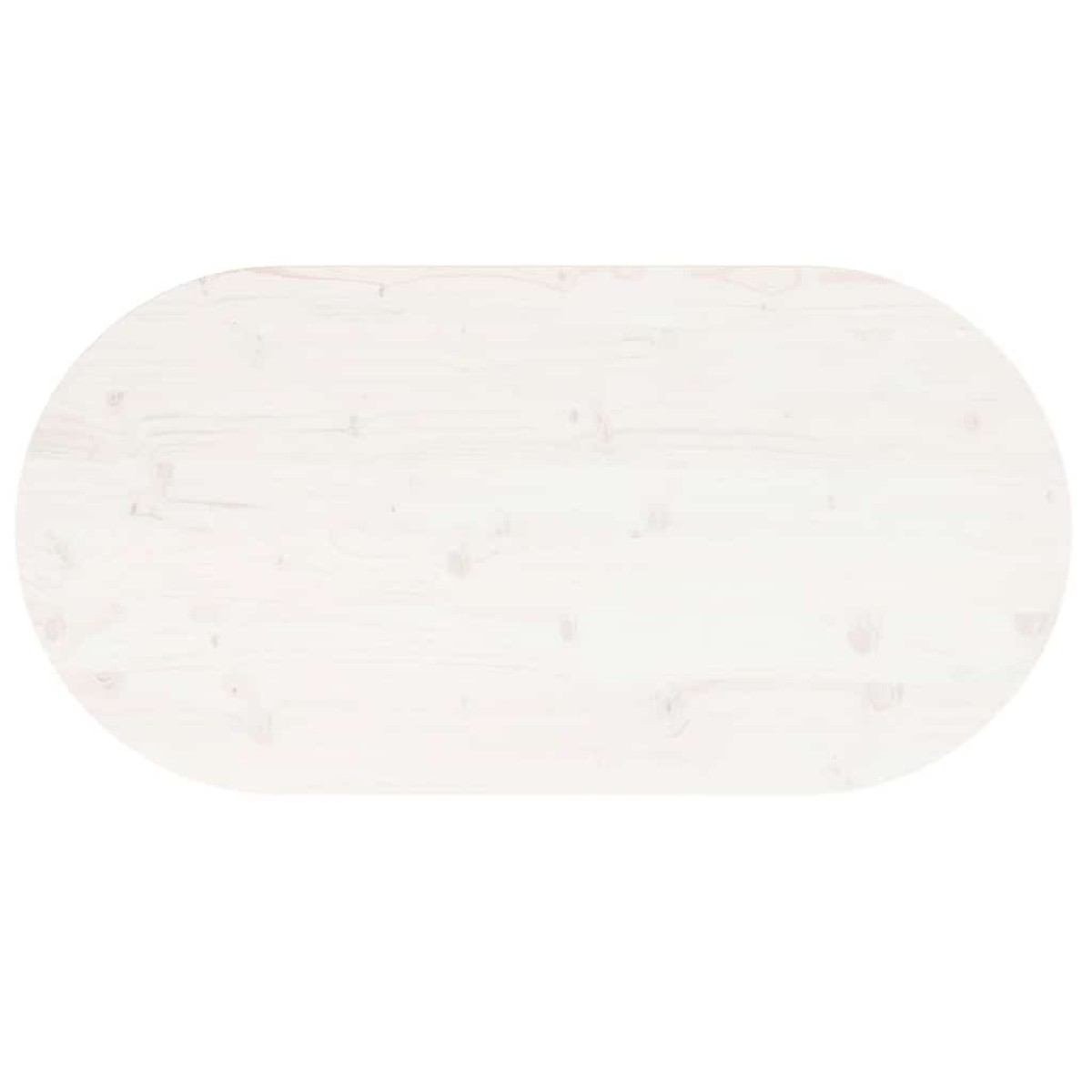 vidaXL Επιφάνεια Τραπεζιού Οβάλ Λευκή 100x50x2,5 εκ. Μασίφ Ξύλο Πεύκου