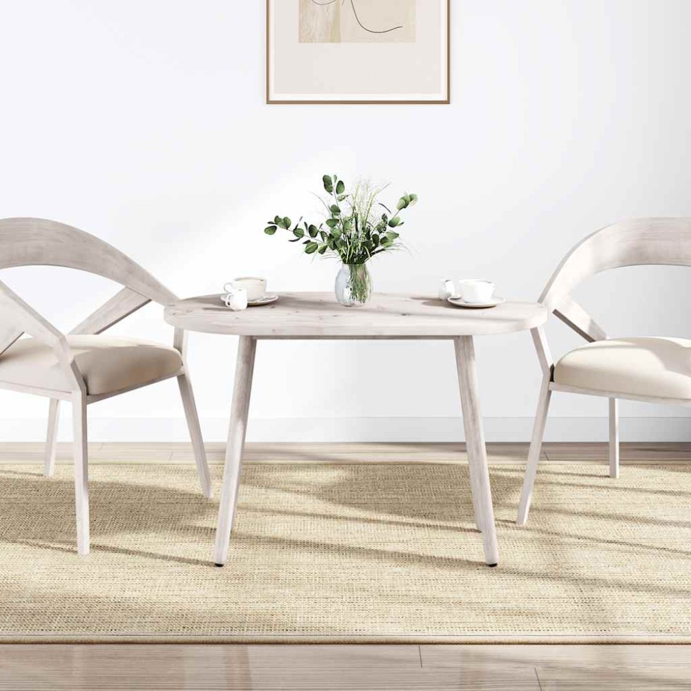 vidaXL Επιφάνεια Τραπεζιού Οβάλ Λευκή 110x55x2,5 εκ. Μασίφ Ξύλο Πεύκου
