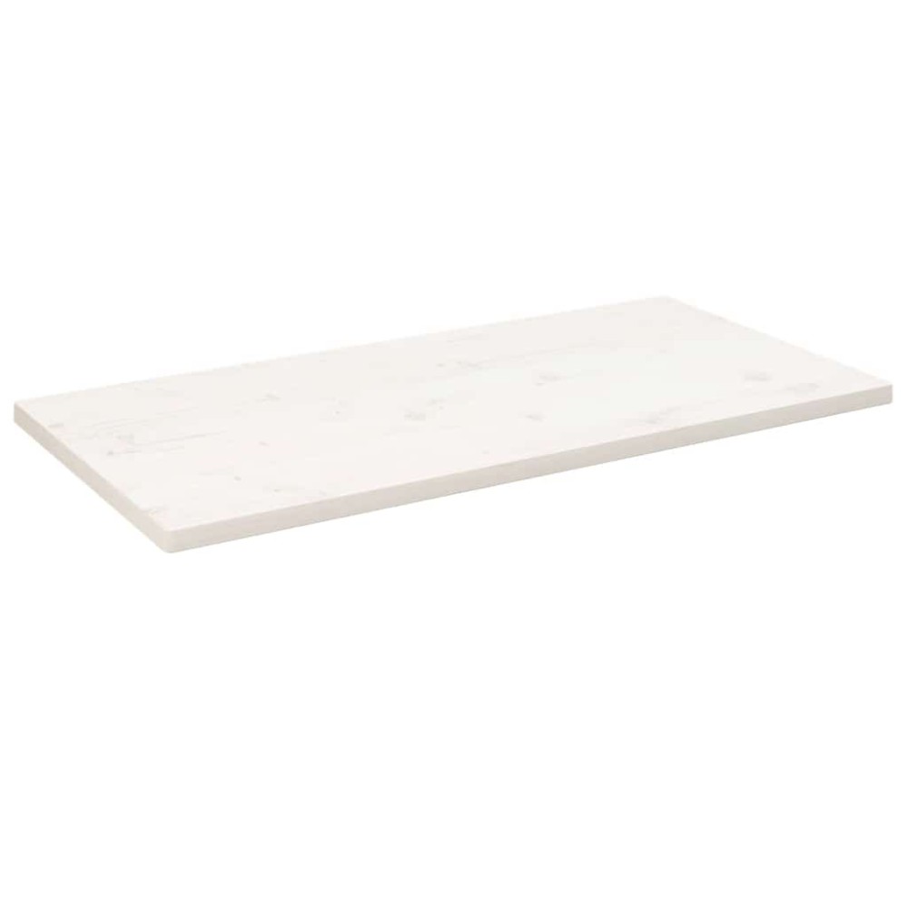 vidaXL Επιφάνεια Τραπεζιού Ορθογ. Λευκή 110x60x2,5 εκ. από Μασίφ Πεύκο