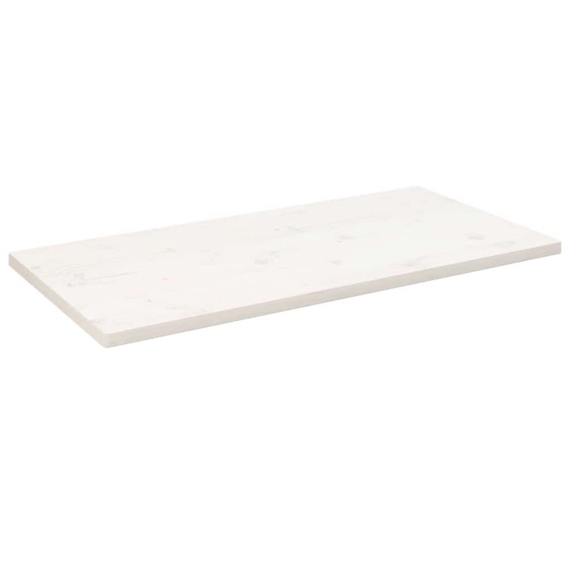 vidaXL Επιφάνεια Τραπεζιού Ορθογ. Λευκή 110x60x2,5 εκ. από Μασίφ Πεύκο