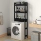 vidaXL Ραφιέρα Για Τουαλέτα Μαύρη 63x26x171 εκ. Μασίφ Ξύλο Πεύκου