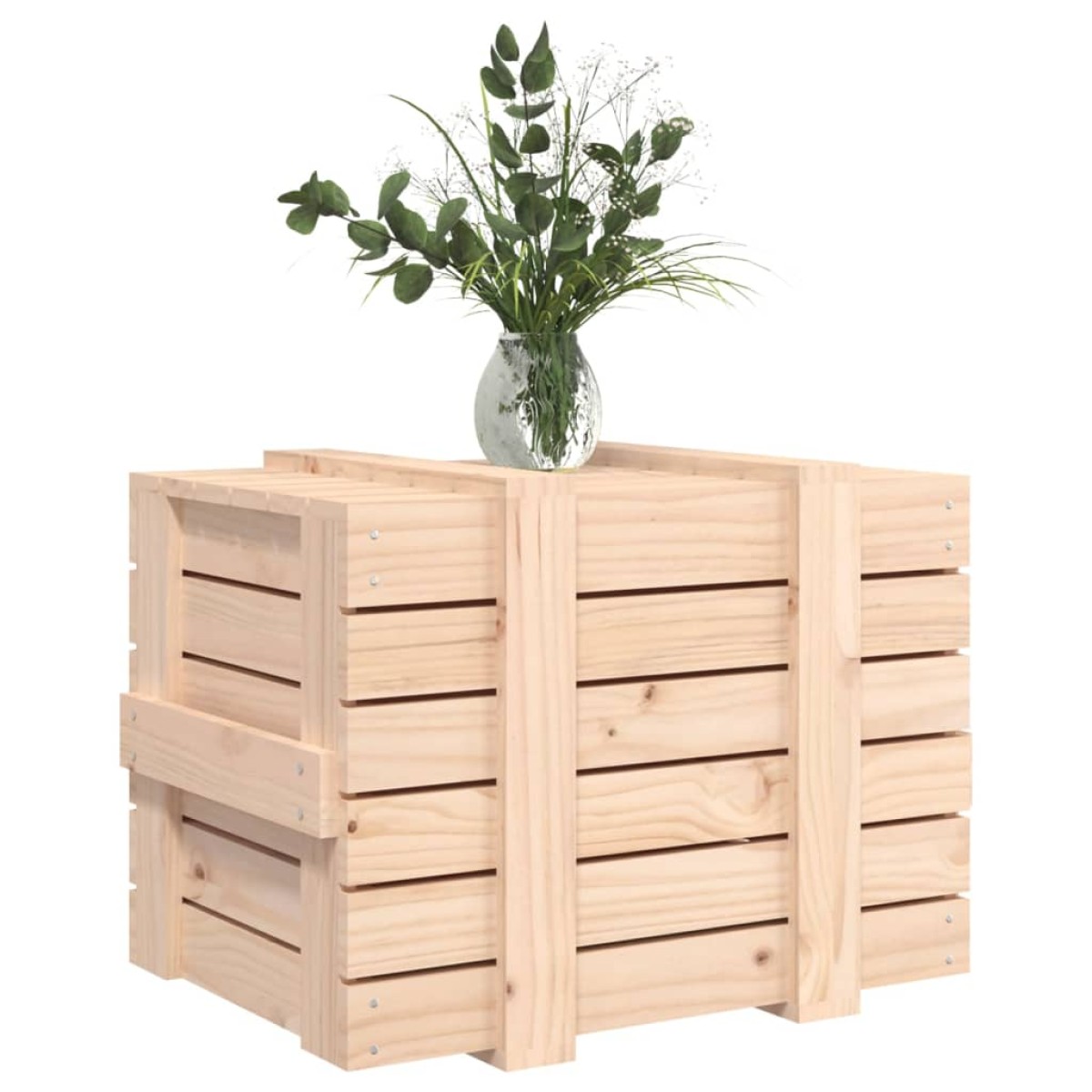 vidaXL Κουτί Αποθήκευσης 58 x 40,5 x 42 εκ. από Μασίφ Ξύλο Πεύκου