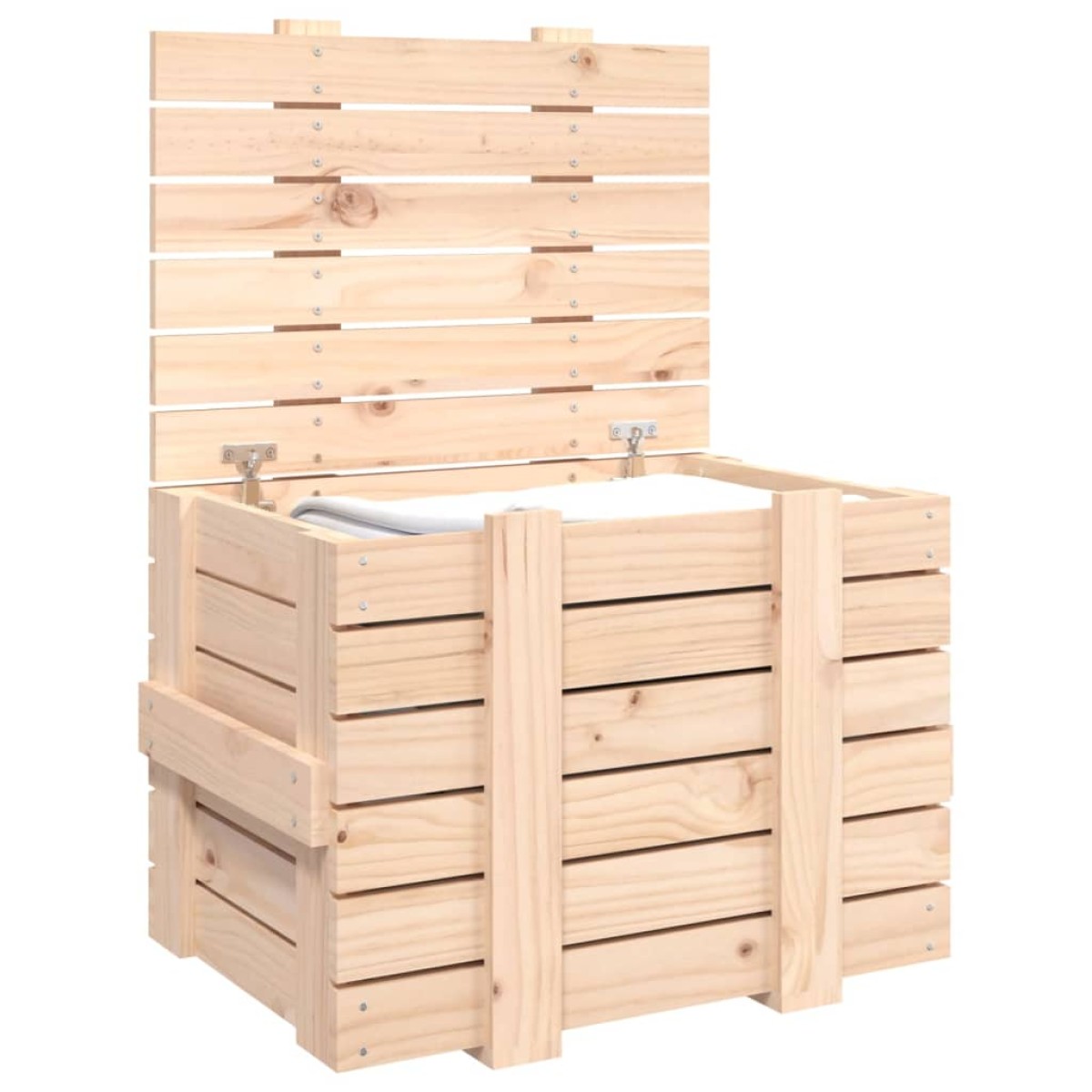vidaXL Κουτί Αποθήκευσης 58 x 40,5 x 42 εκ. από Μασίφ Ξύλο Πεύκου