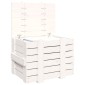 vidaXL Κουτί Αποθήκευσης Λευκό 58x40,5x42 εκ. από Μασίφ Ξύλο Πεύκου