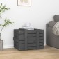 vidaXL Κουτί Αποθήκευσης Γκρι 58 x 40,5 x 42 εκ. από Μασίφ Ξύλο Πεύκου