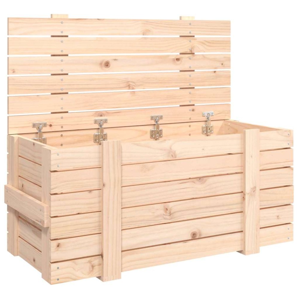 vidaXL Κουτί Αποθήκευσης 91x40,5x42 εκ. από Μασίφ Ξύλο Πεύκου