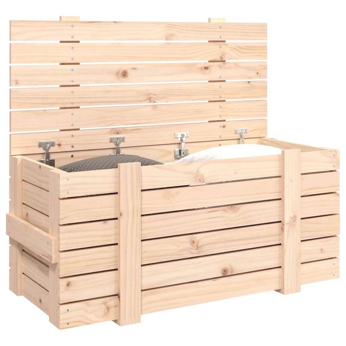 vidaXL Κουτί Αποθήκευσης 91x40,5x42 εκ. από Μασίφ Ξύλο Πεύκου